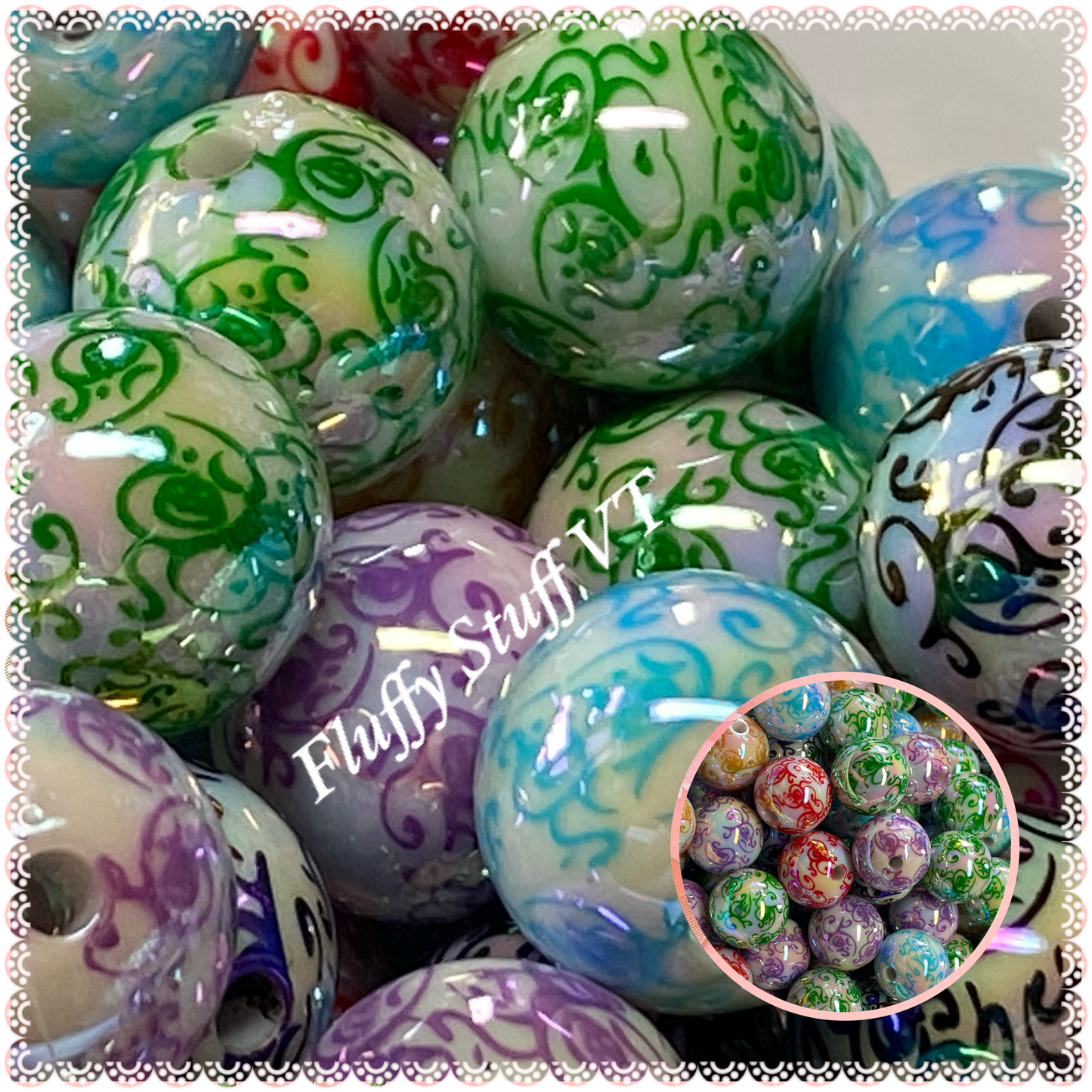 16mm filigree color mix bead