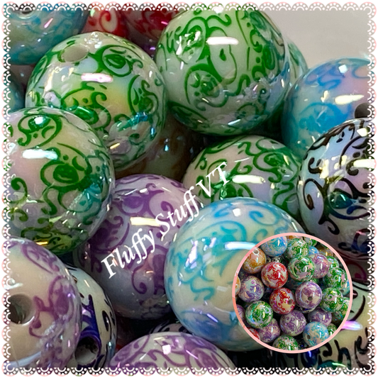 16mm filigree color mix bead