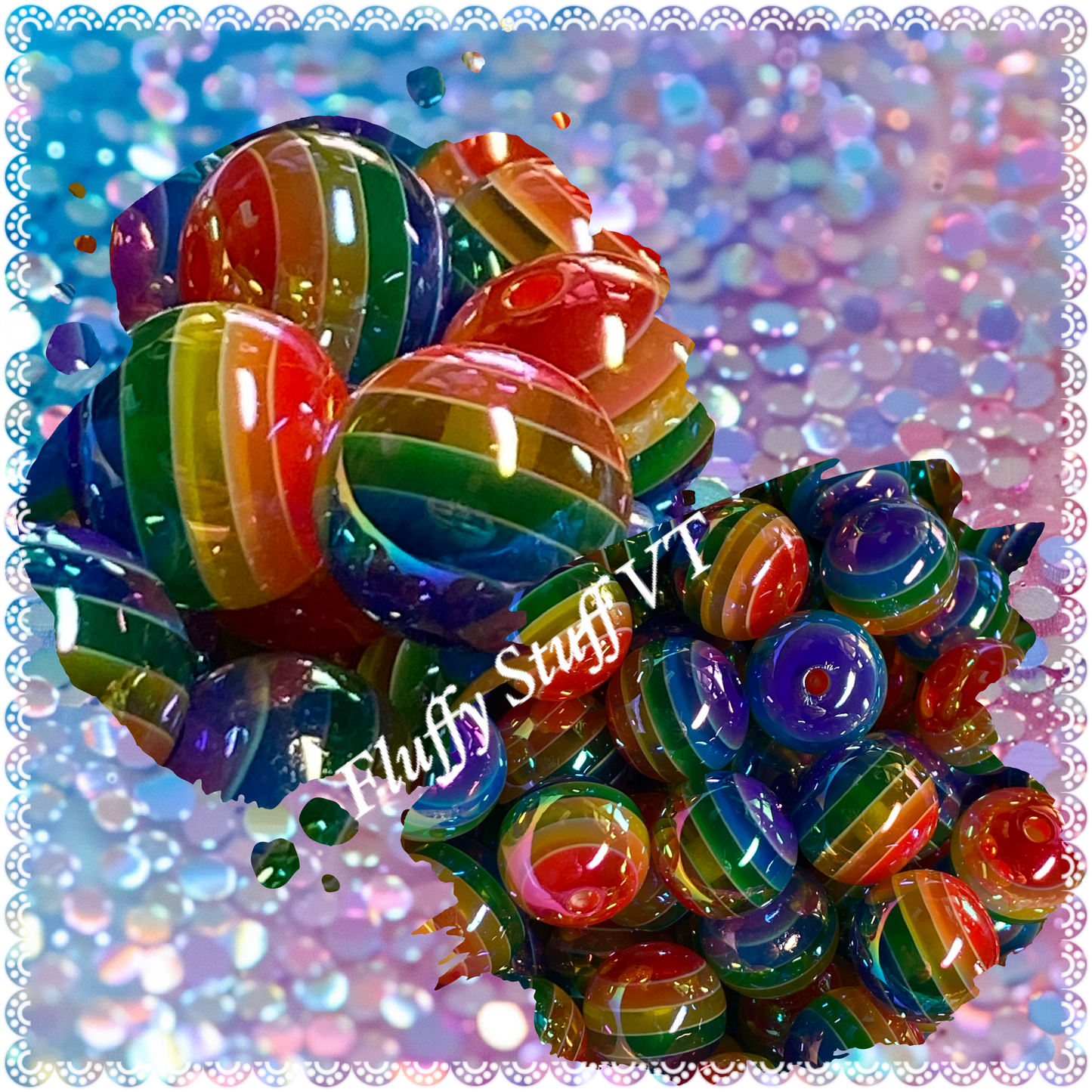 16mm AB coated rainbow color bead