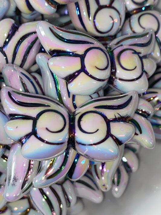22mm black uv coated swirl wing bead