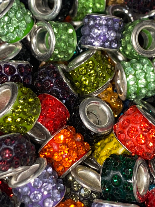 Tube rhinestones spacers