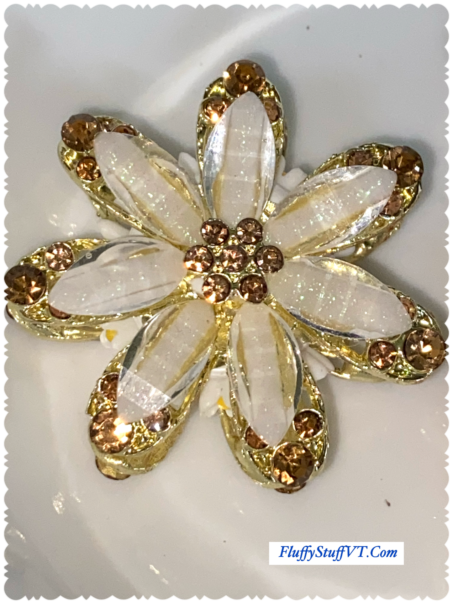 41mm stunning metal, gemstone, and rhinestone bling bead