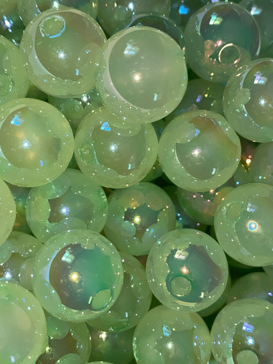 16mm sky luminous green beads