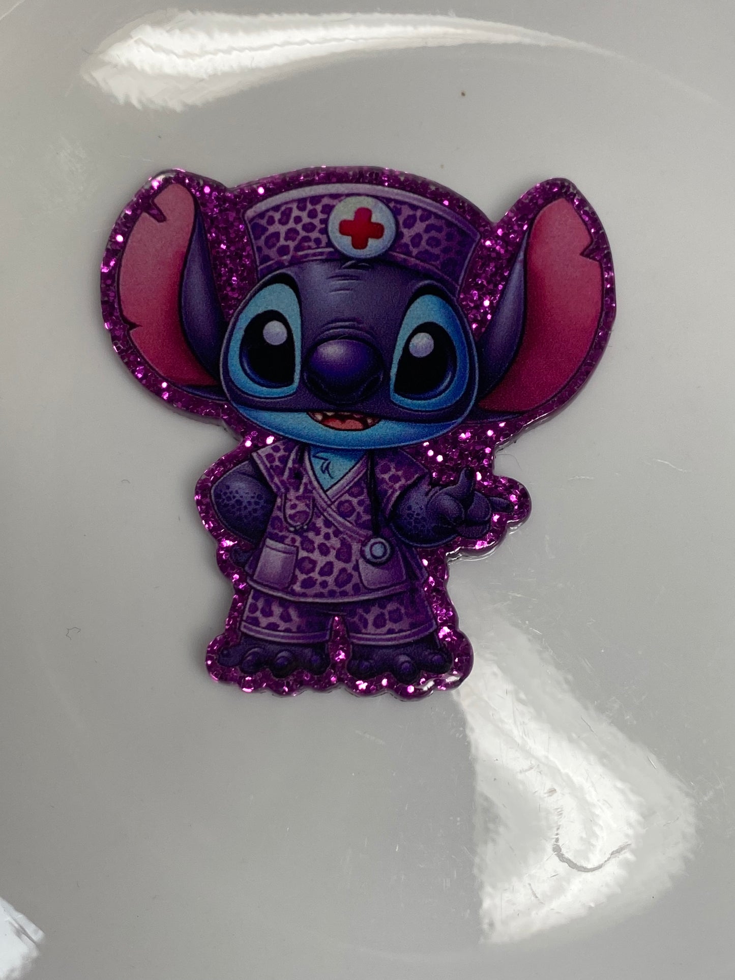 Stitch medical badge reel acrylic