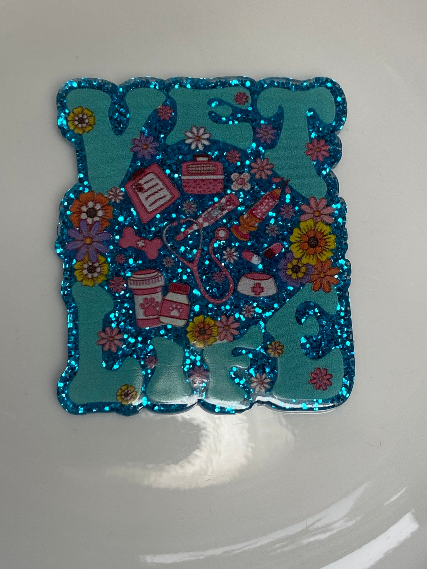 Vet Life badge reel acrylic