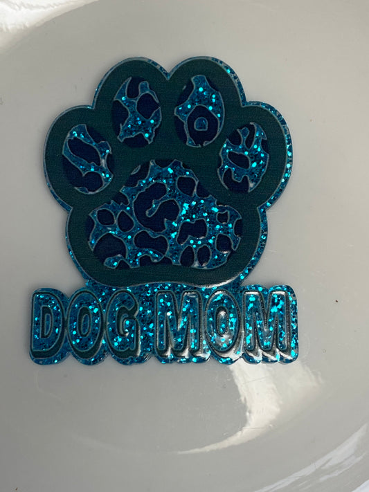Dog mom badge reel acrylics