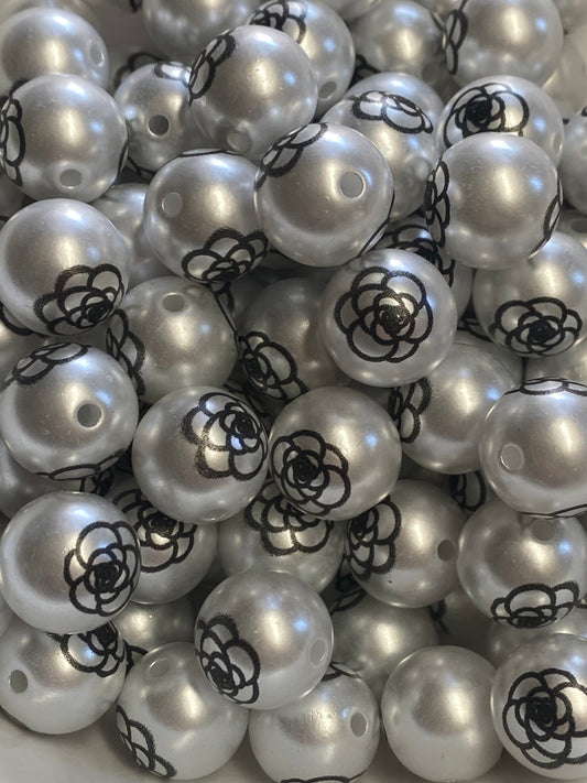16mm CC flower on pearl bead