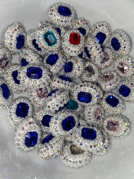 24mm oval gems and pearl bead