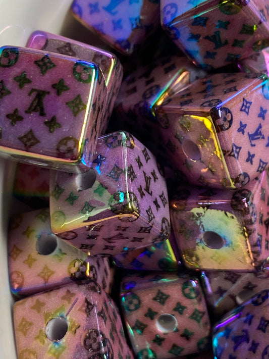 14mm designer LV purple cubes