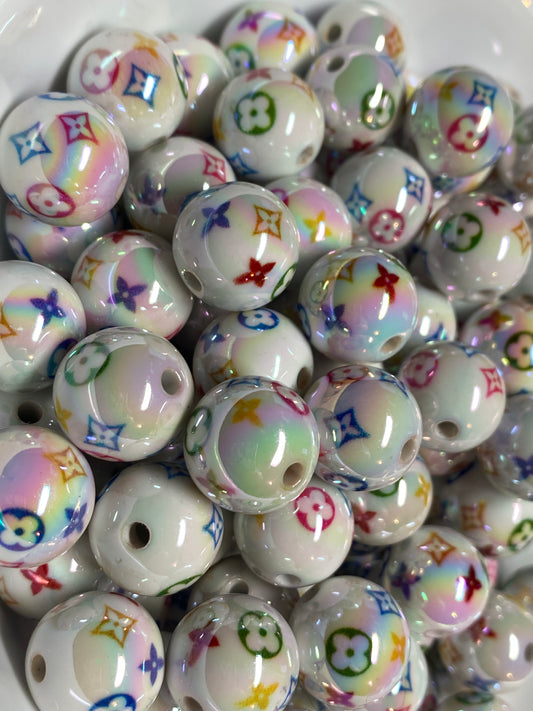 16mm big LV colorful design bead