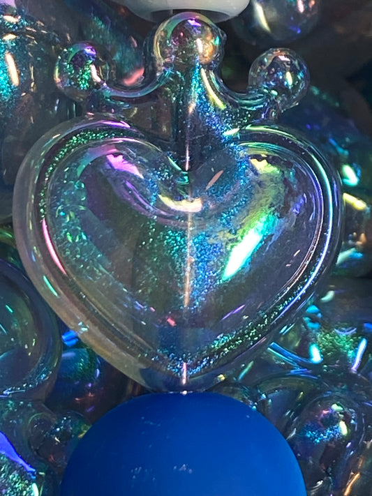 23mm blue steel galaxy heart with crown