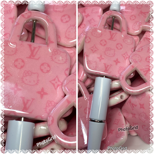 50mm uv coated pink LV purse featuring HK