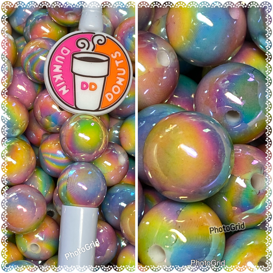 16mm tie dye rainbow beads