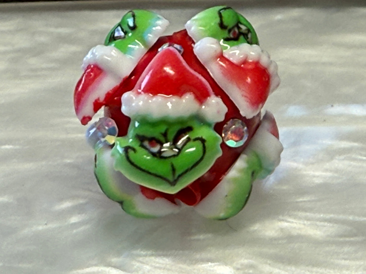 18mm grinch beads with ab rhinestone