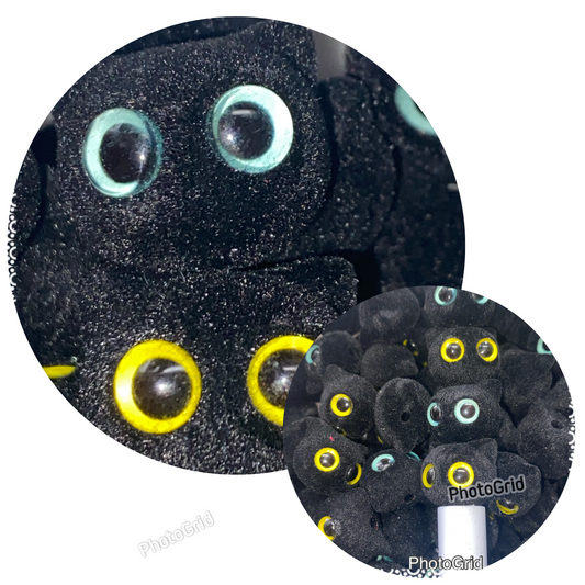 18mm fuzzy black cat bead
