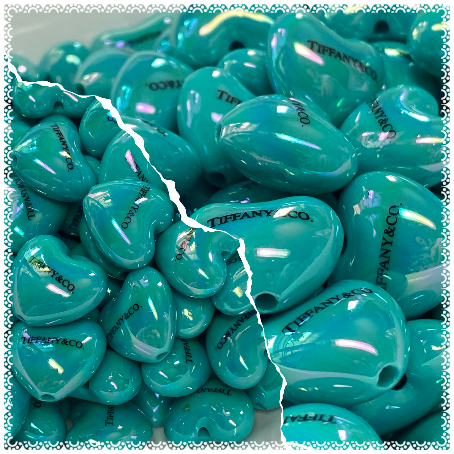 20mm Tiffany heart bead