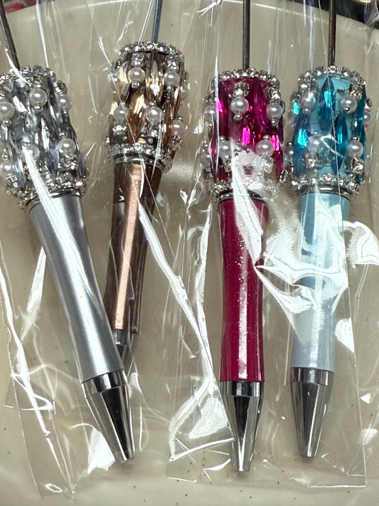 Highly decorated rhinestone, pearl and gem wrapped pens