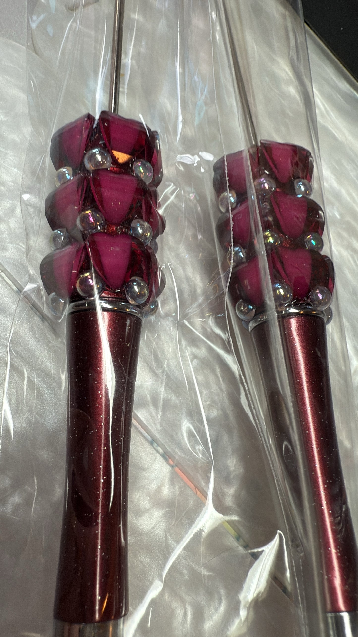 Gem galaxy hearts with dots of cats eye shine