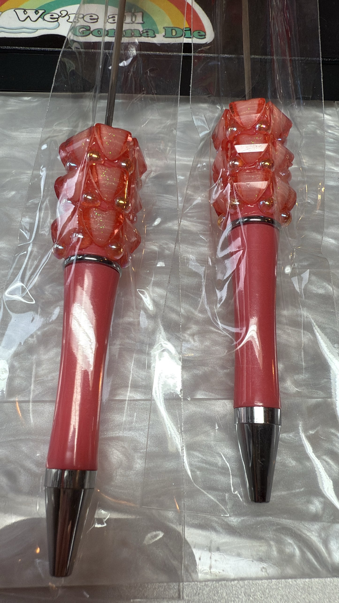 Gem galaxy hearts with dots of cats eye shine