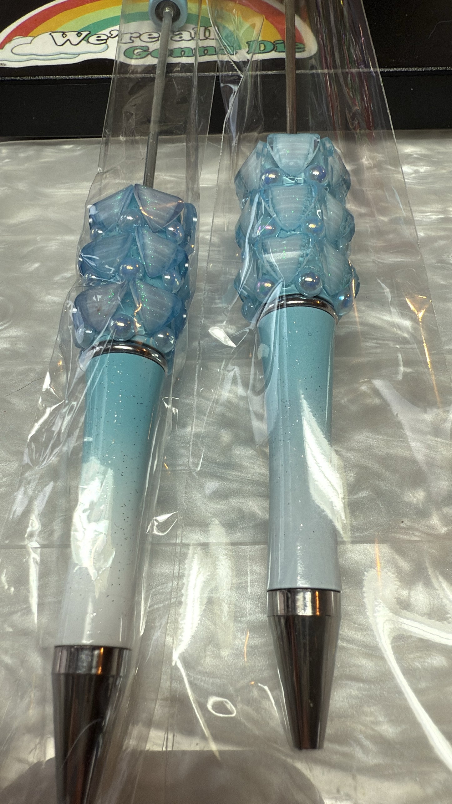 Gem galaxy hearts with dots of cats eye shine