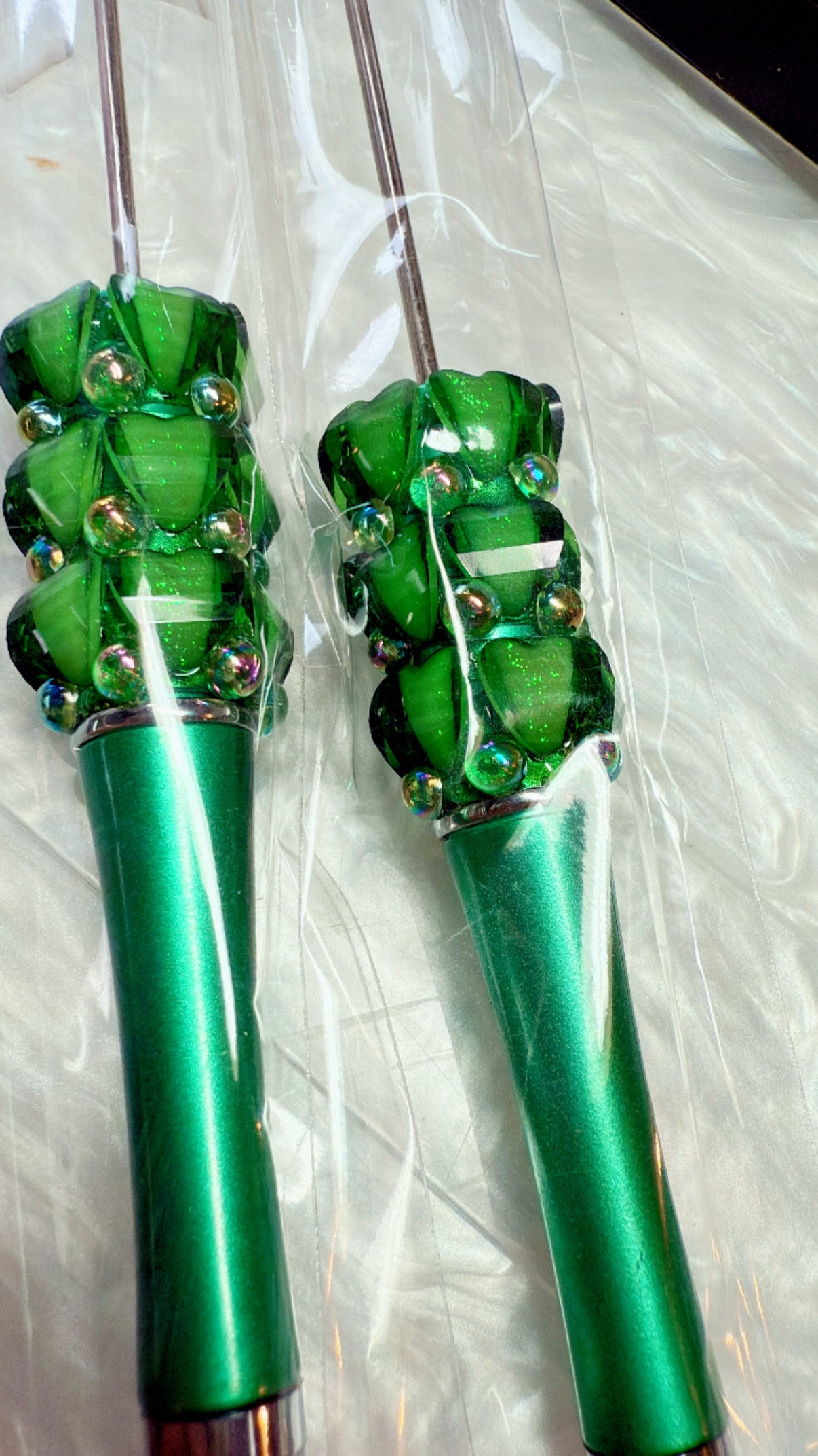 Gem galaxy hearts with dots of cats eye shine