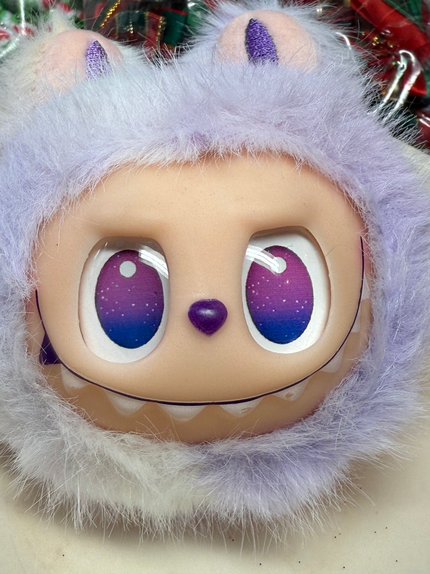 Full size soft rubber Labubu head keychain