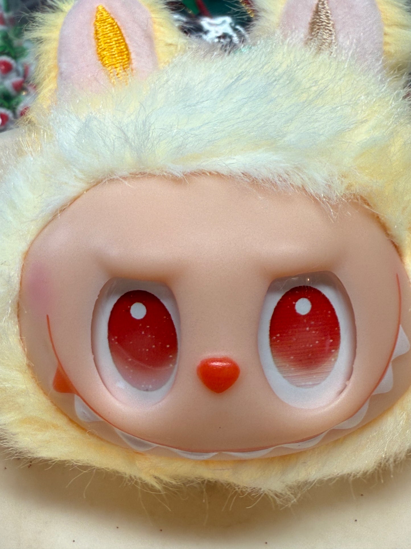 Full size soft rubber Labubu head keychain