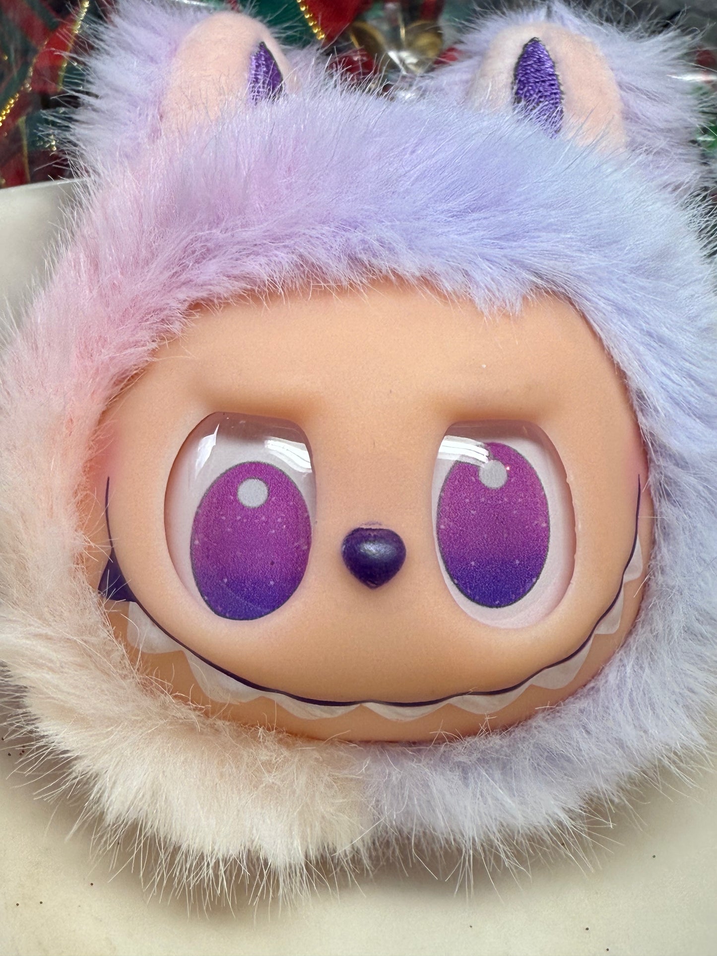 Full size soft rubber Labubu head keychain