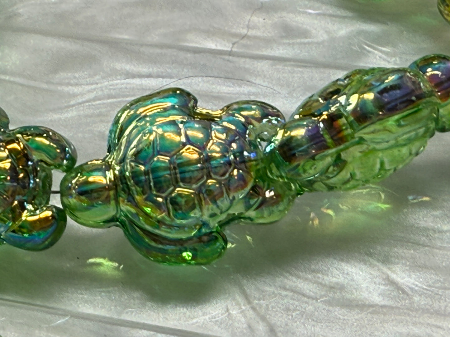 15mm glass ab coated turtle beads