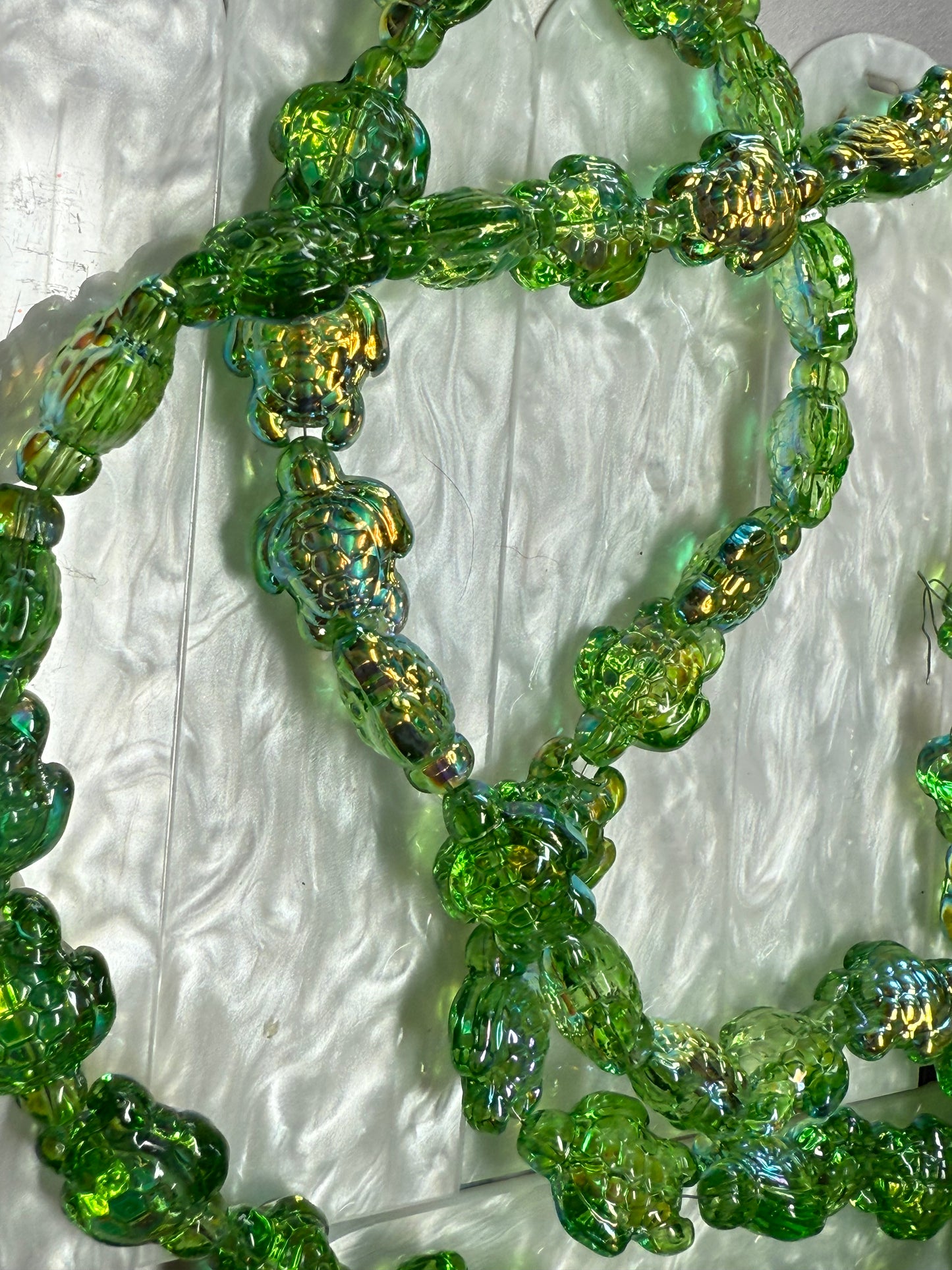 15mm glass ab coated turtle beads