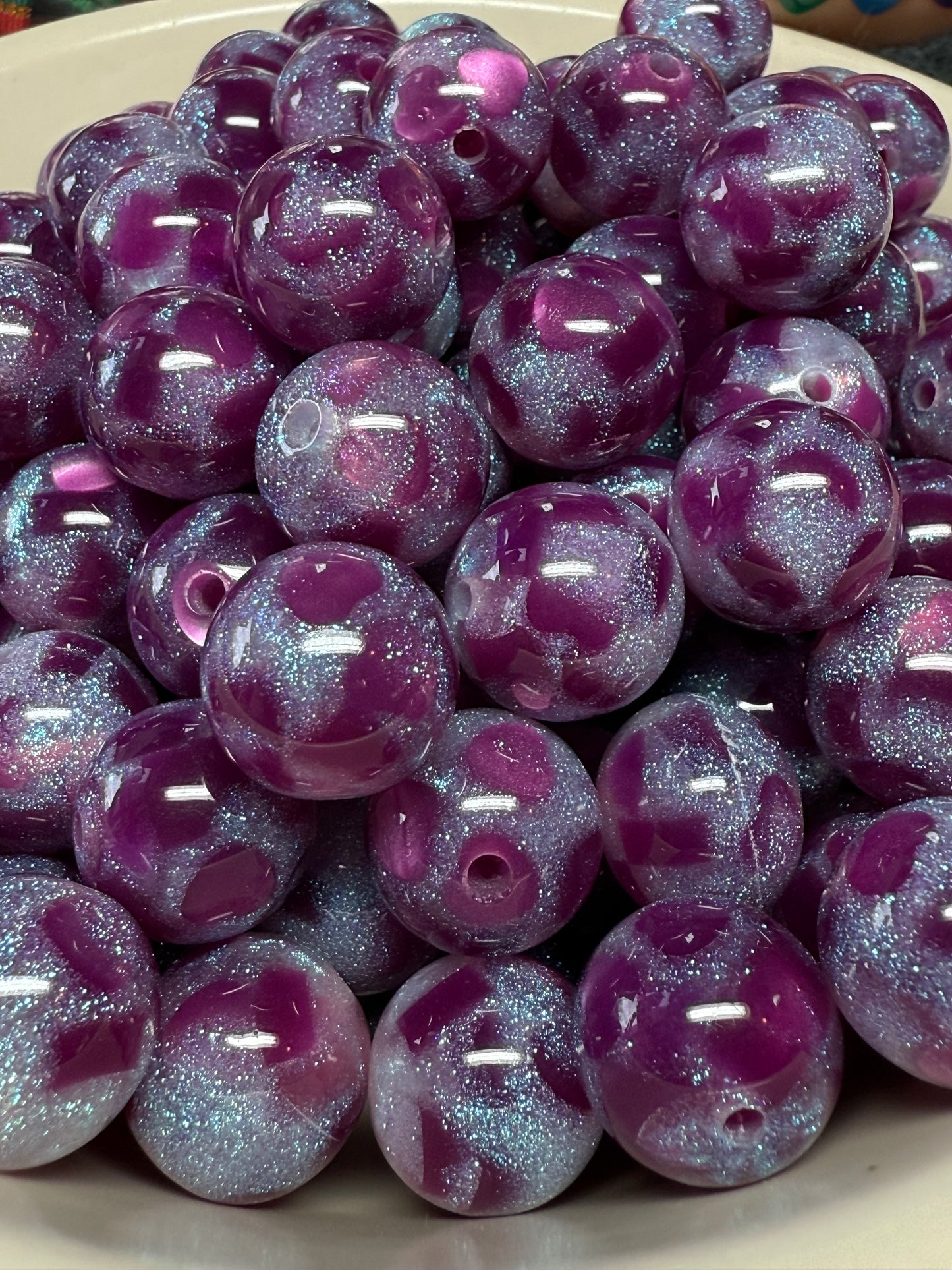 16mm galaxy beads with shining cats eye chips