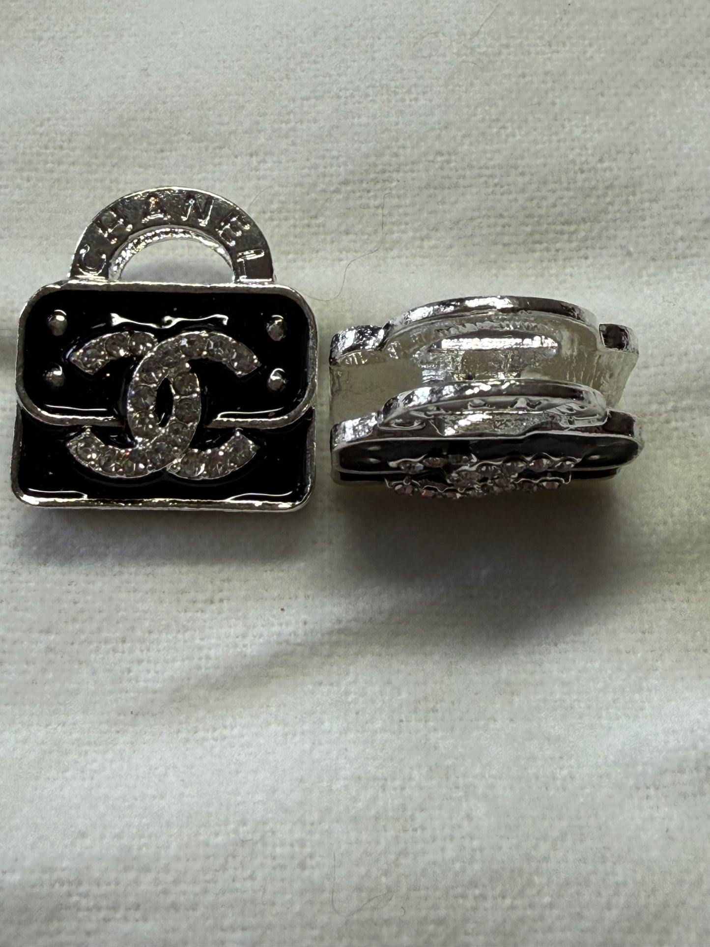 Designer LV and CC metal and rhinestone luxury beads