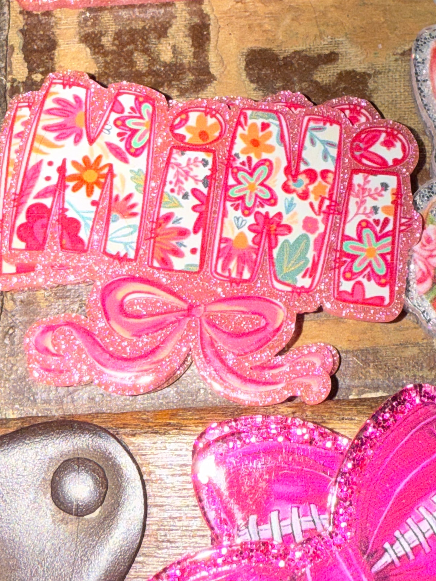 Badge reel acrylic flat backs