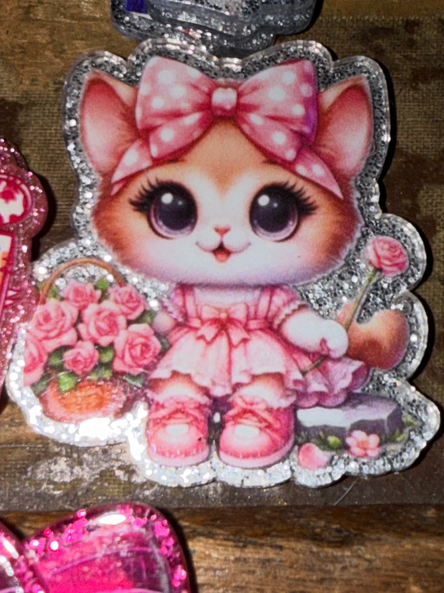 Badge reel acrylic flat backs