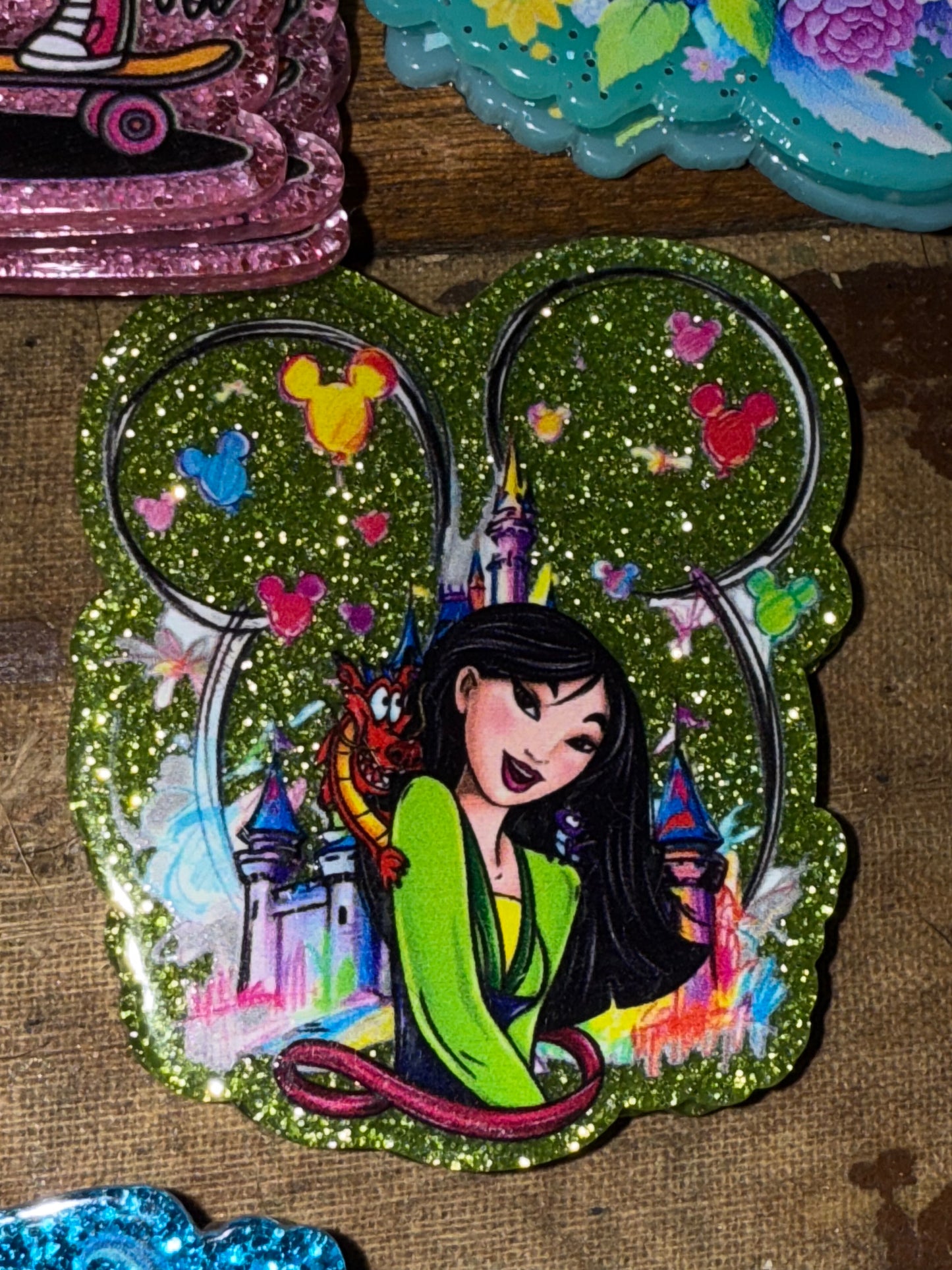 Badge reel acrylic flat backs