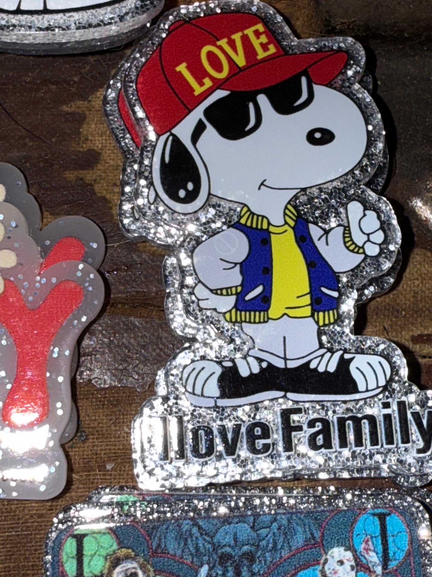 Badge reel acrylic flat backs