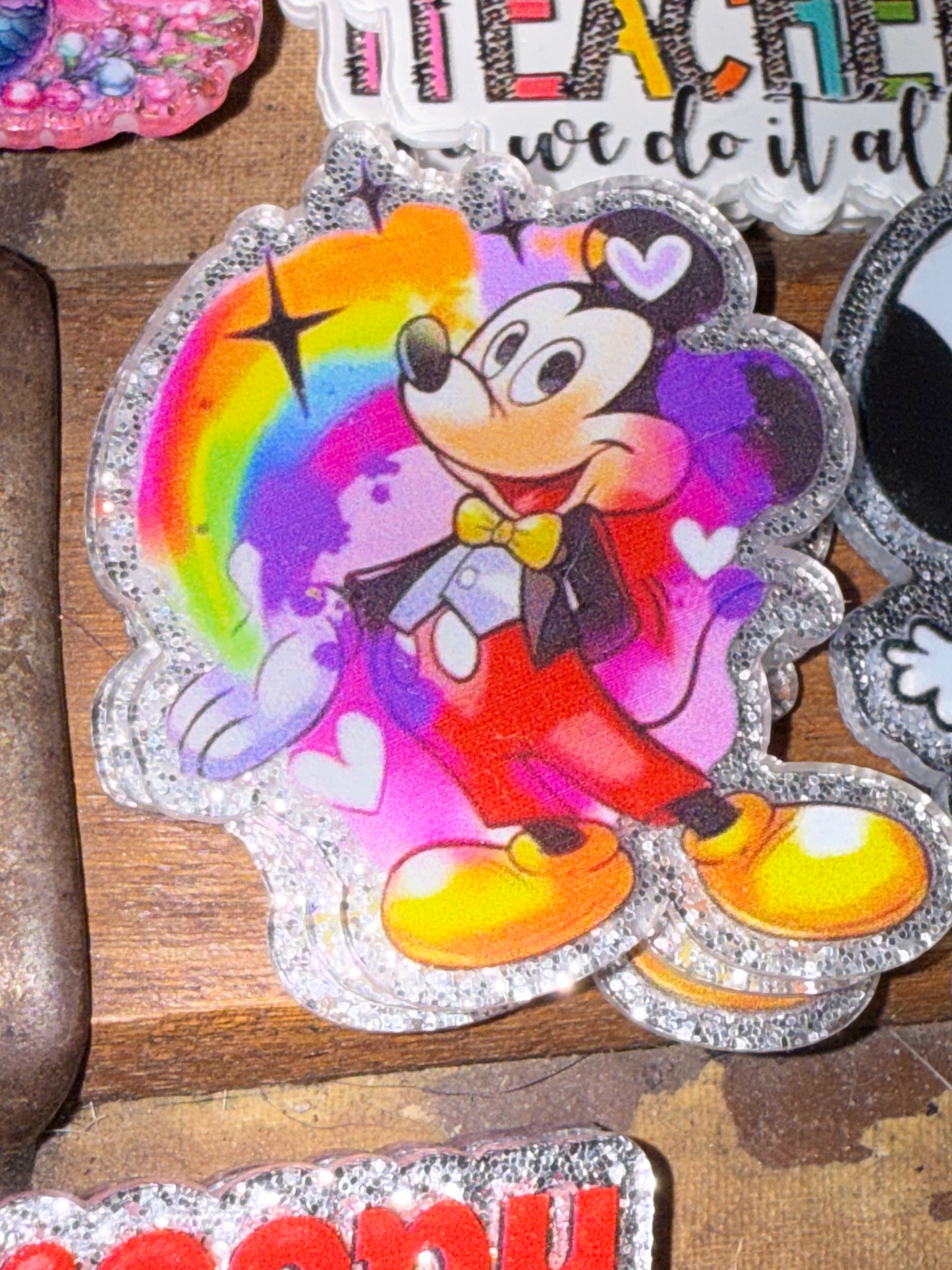 Badge reel acrylic flat backs