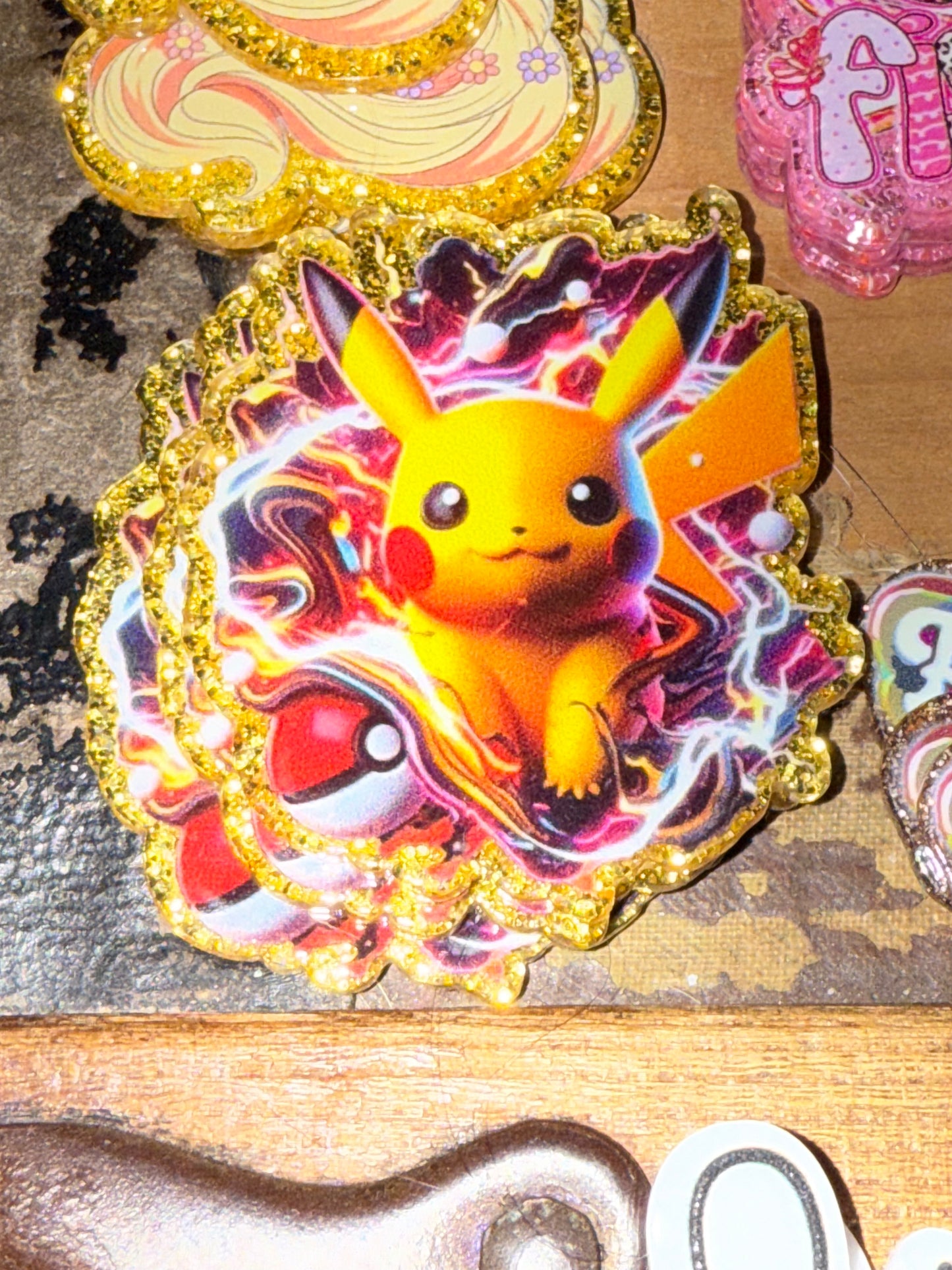 Badge reel acrylic flat backs