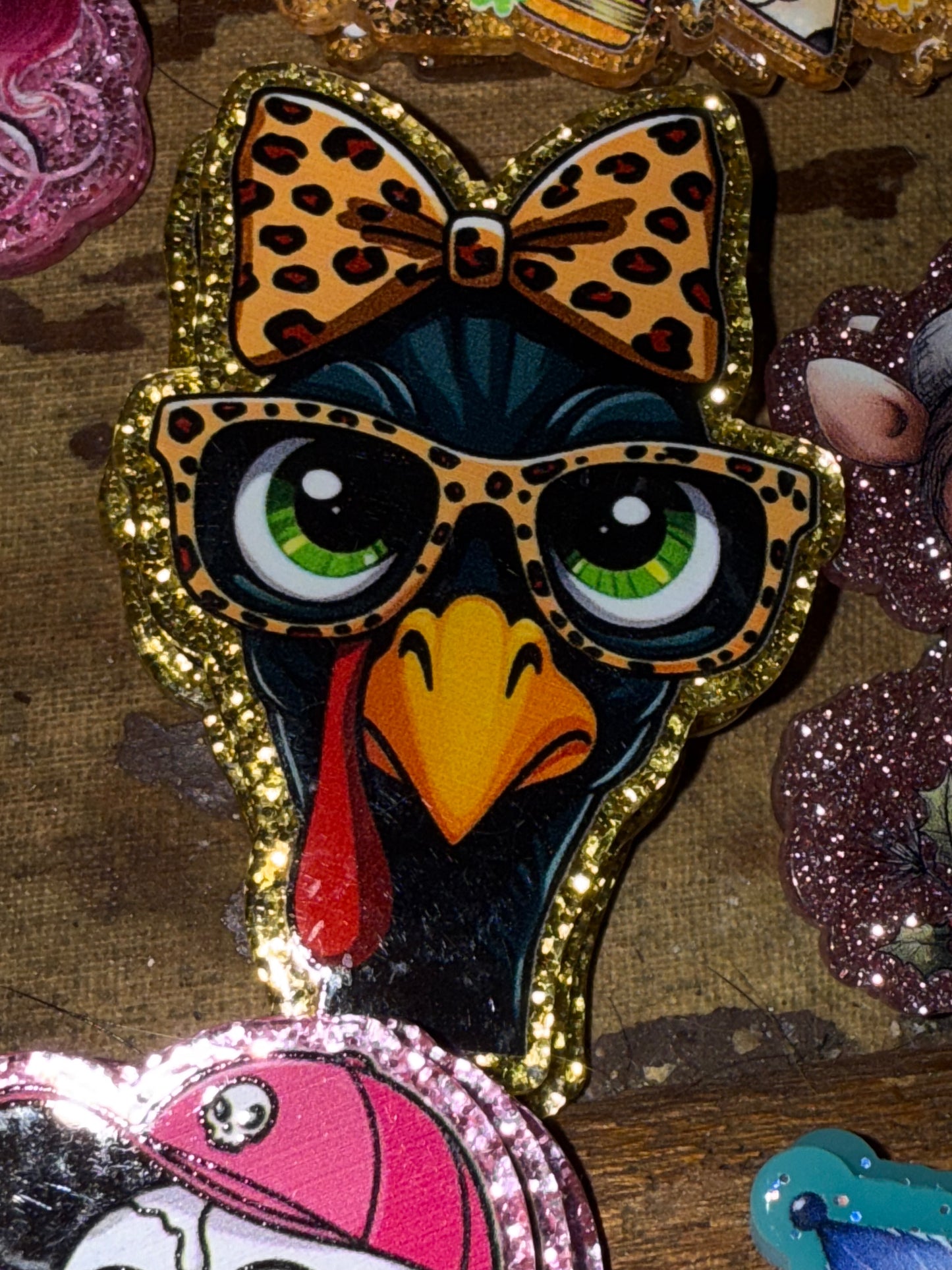 Badge reel acrylic flat backs