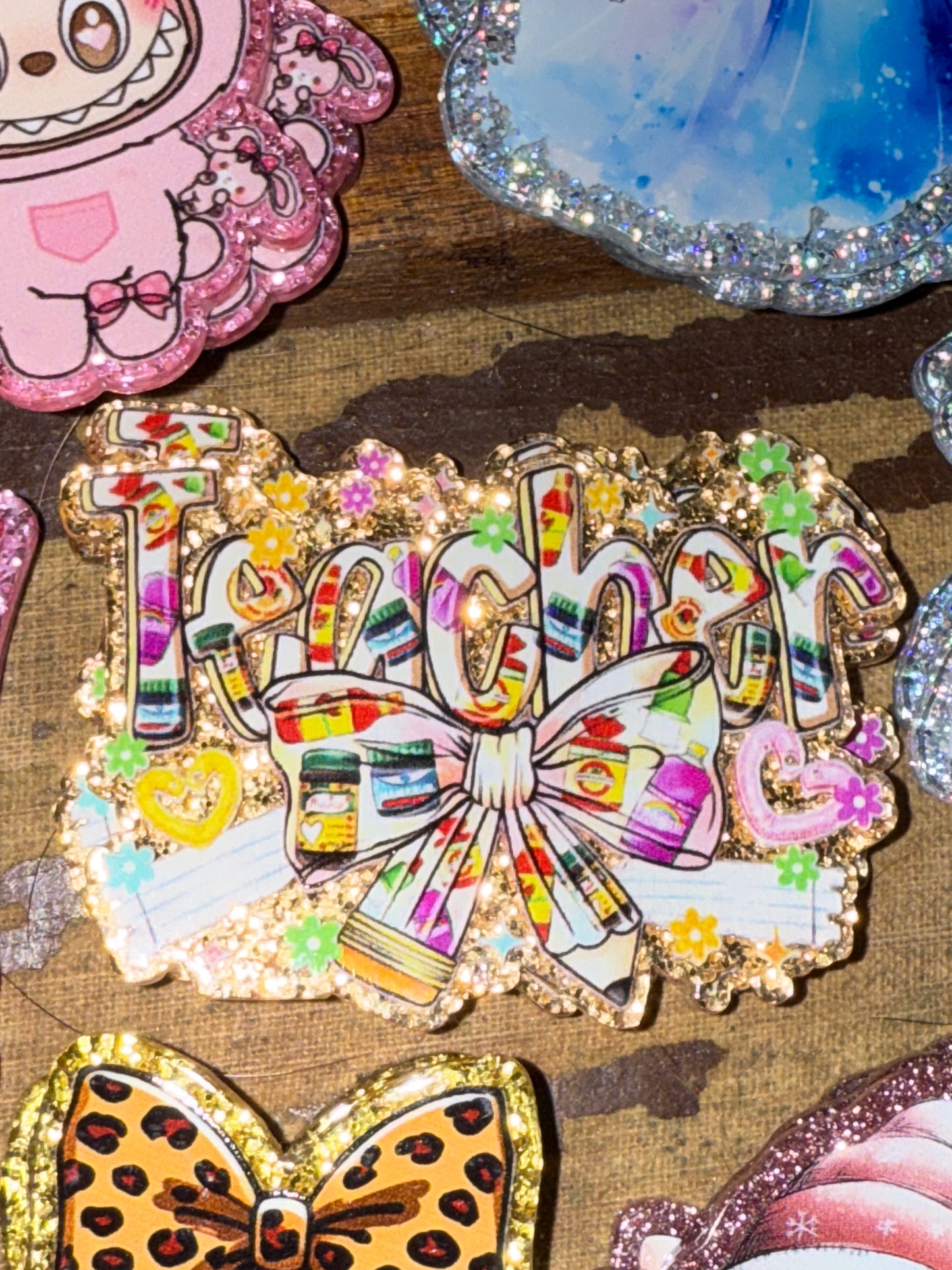 Badge reel acrylic flat backs