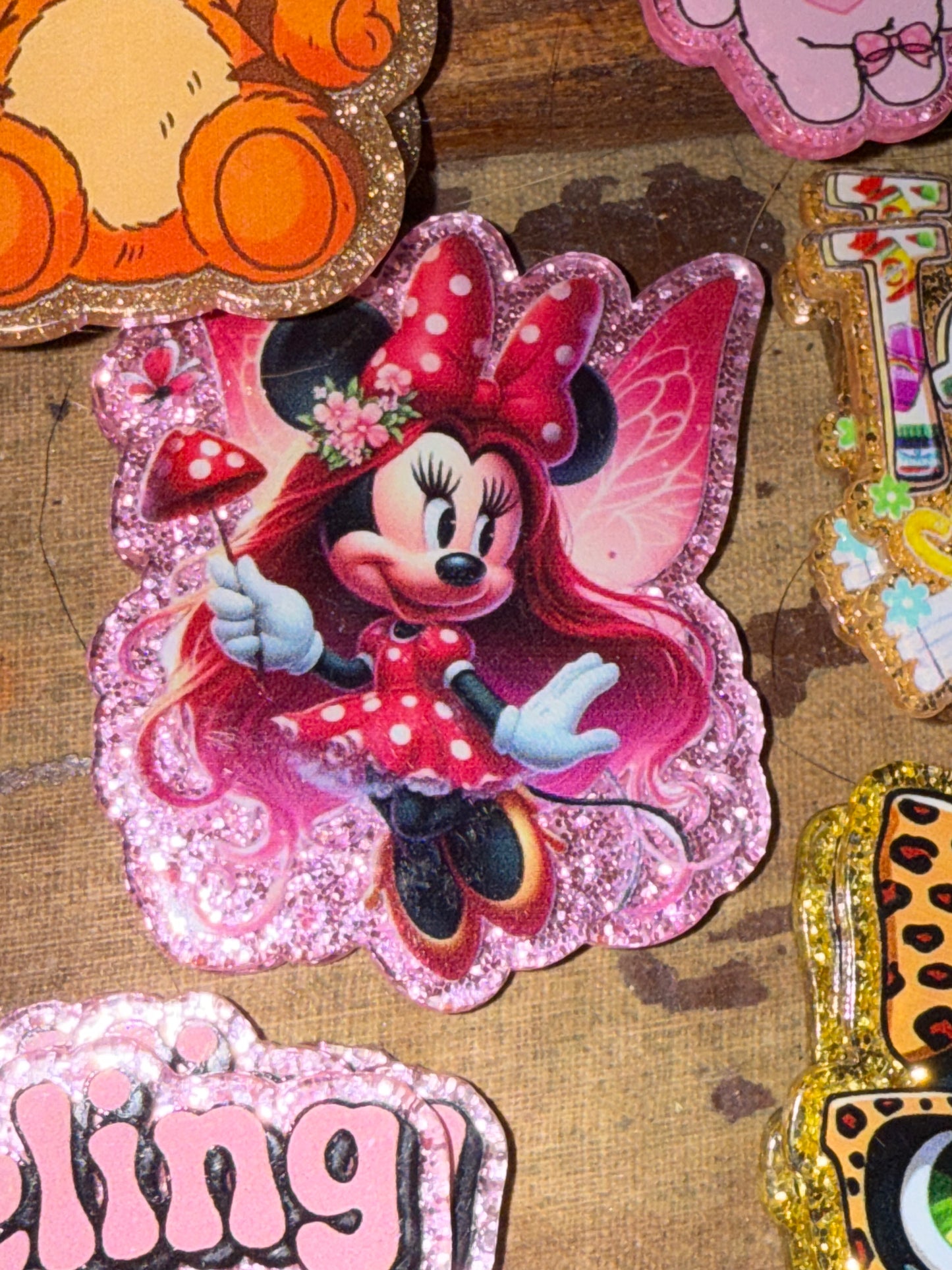 Badge reel acrylic flat backs