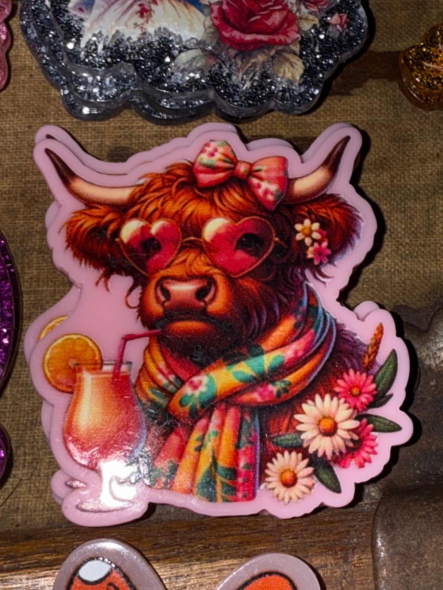 Badge reel acrylic flat backs