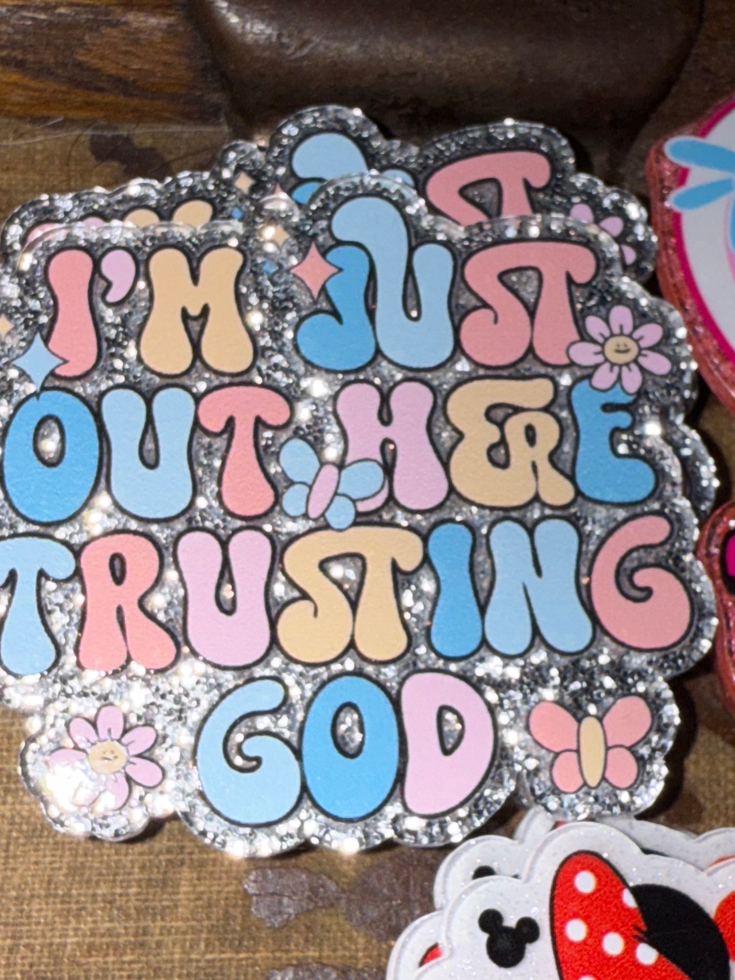 Badge reel acrylic flat backs