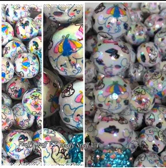 cinnabun Sanrio AB coated 16mm beads