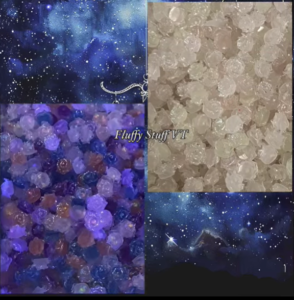 6mm color change nail charm roses.