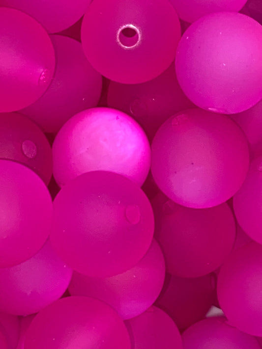 16mm hot pink matte cats eye