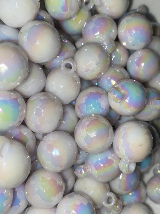 16mm ab coated disco pendant beads