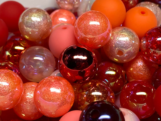 16mm red/orange bead mix