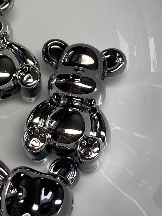 33mm metallic colored ombré bear beads