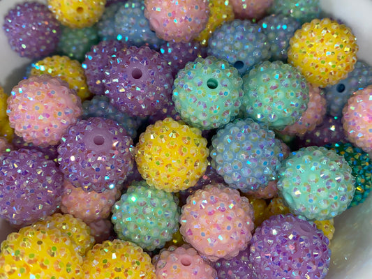 18mm pastel rhinestone beads